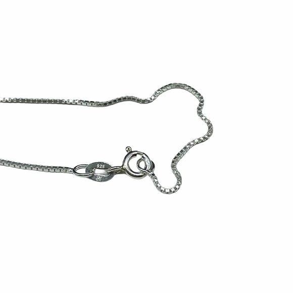 18” Solid Sterling Silver 925 Box Chain Link Necklace 18” Long Skinny - Picture 2 of 5